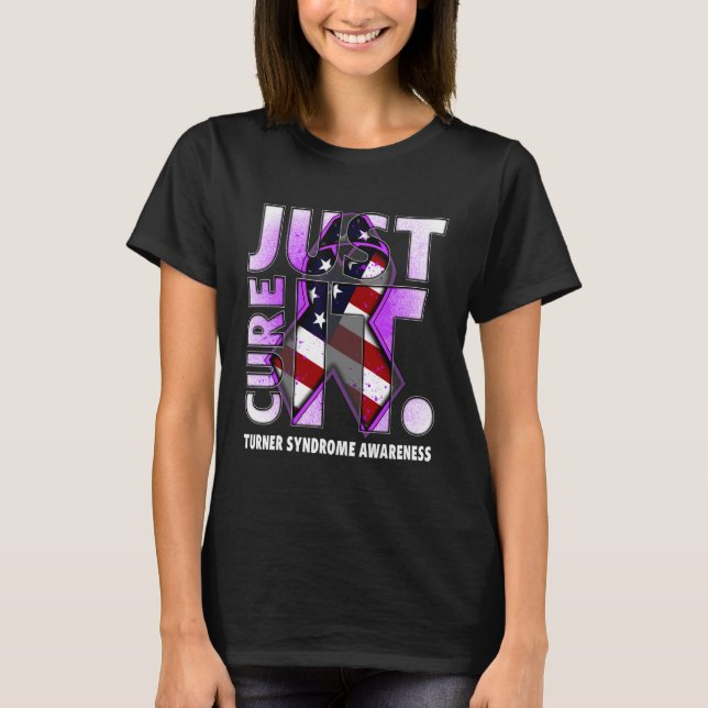 Camiseta Just Cure It Turner Syndrome Awareness American Fl (Frente)