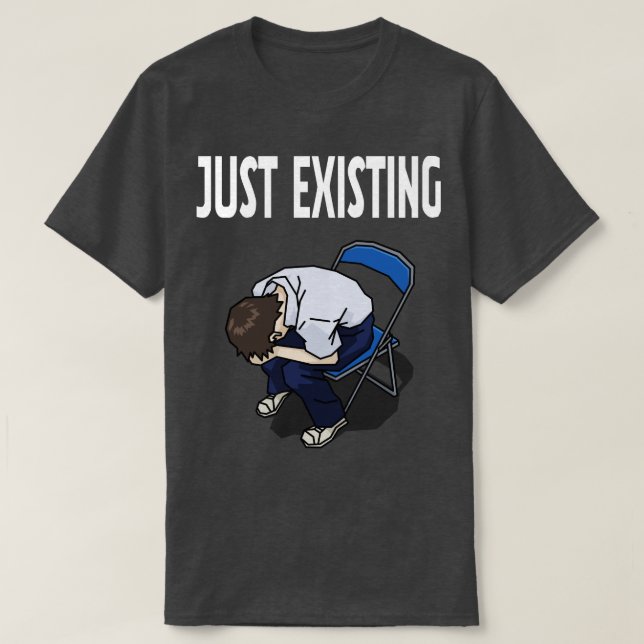 Camiseta Just Existing Mood Black T-Shirt (Frente do Design)