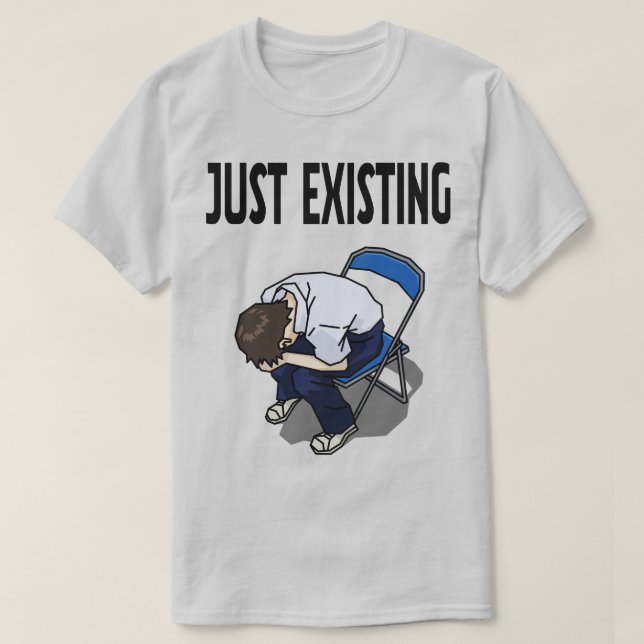 Camiseta Just Existing Mood – White T-Shirt (Frente do Design)