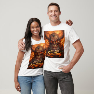 Camiseta Just Keep Smiling Evil Demon Dark Fantasy Art