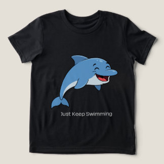 Camiseta Just Keep Swimming Dolphin Kids – Cute Oc