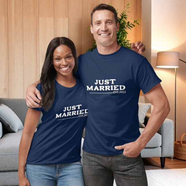 Camiseta just married shirt, honeymoon shirt, wedding shirt (Criador carregado)