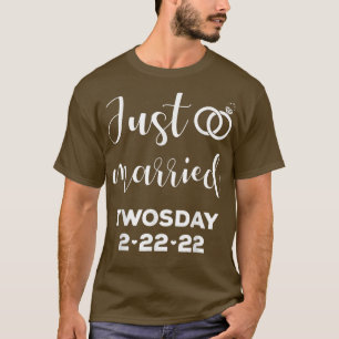Camiseta Just Married Twosday 22222 Husband Wife Matching C