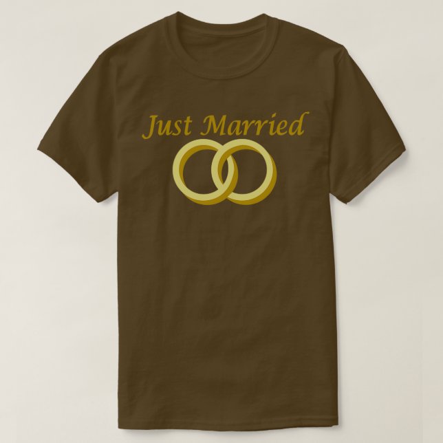 Camiseta Just married wedding rings (Frente do Design)