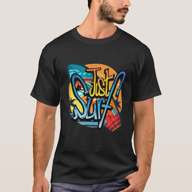 Camiseta Just Surf Retro Summer – Vintage Surfboard (Frente)
