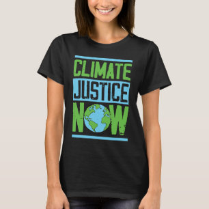 Camiseta Justiça Climática Agora Ativista Ambiental Terra D