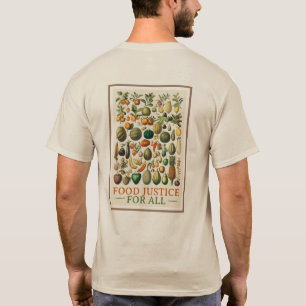 Camiseta Justiça comida! Vintage Art