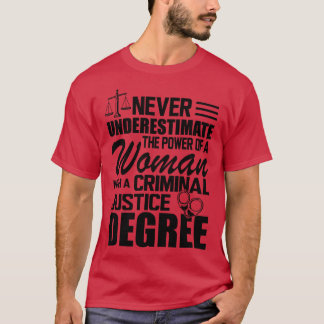Camiseta Justiça criminal nunca subestima o poder da