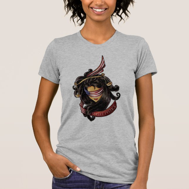 Camiseta Justiça é cega por justiça da rua (Frente)