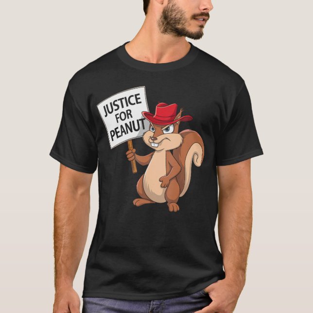 Camiseta Justiça Engraçada Para O Esquilo P-Nut Tee Pnut J (Frente)