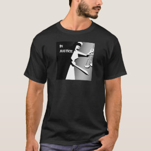 Camiseta Justiça minimalista preto e branco