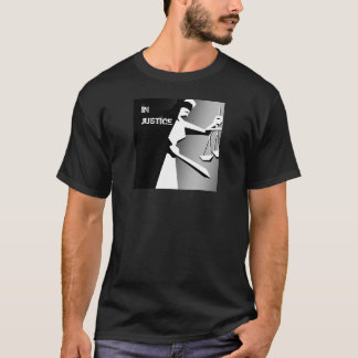 Camiseta Justiça minimalista preto e branco