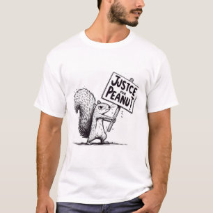 Camiseta Justiça para amendoim: Design de Protesto Engraçad