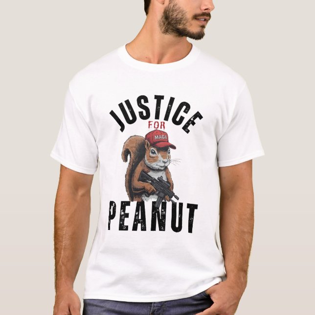 Camiseta Justiça para amendoim, Salvar esquilo, esquilo (Frente)