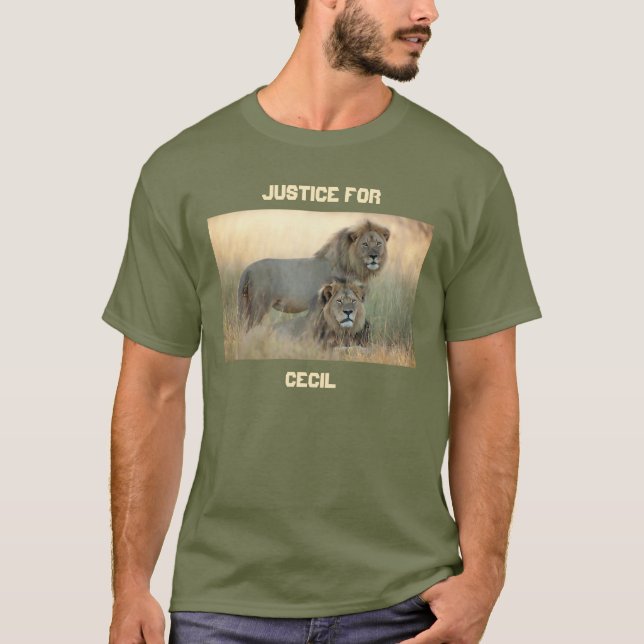Camiseta Justiça para Cecil com Jericho os leões do irmão (Frente)