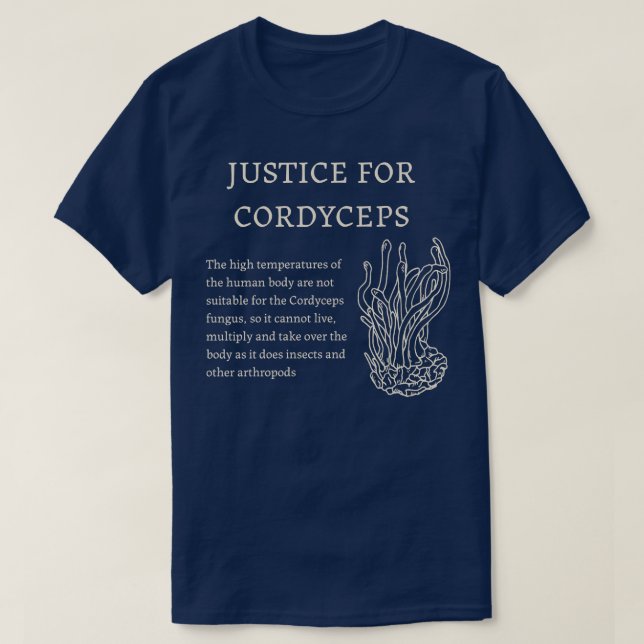 Camiseta Justiça para Cordyceps 1 (Frente do Design)