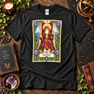 Camiseta Justiça Tarot do Gato - Equilíbrio e Verdade