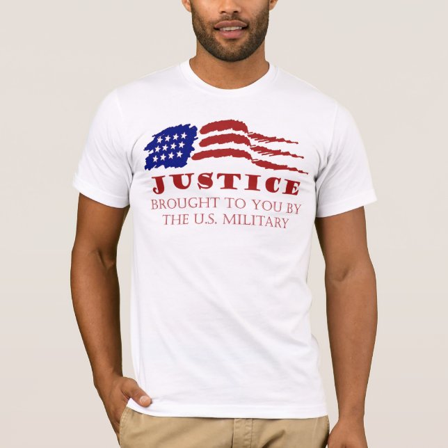 Camiseta JUSTIÇA trazida a você pelo exército americano (Frente)
