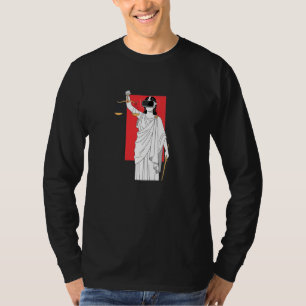 Camiseta Justiça Virtual - Arte Futurista da Senhora Justiç