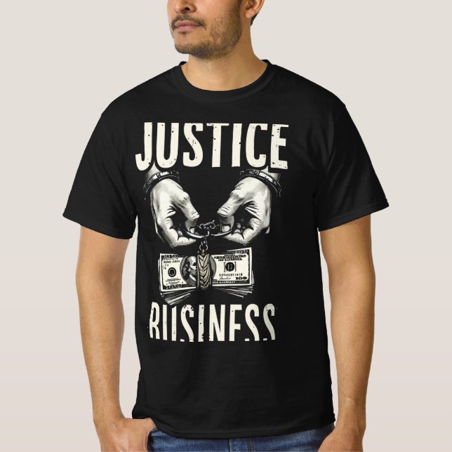 Camiseta Justice for Sale – Bold Social Commentary Tee (Frente)