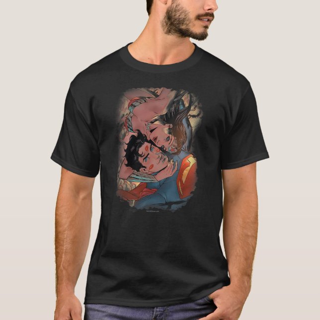 Camiseta Justice League Superman & Wonder Woman Love Birds  (Frente)
