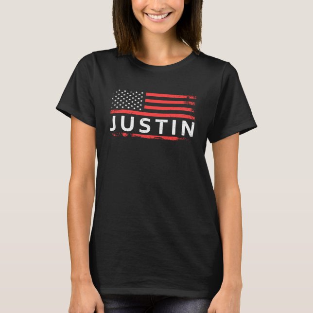 CAMISETA JUSTIN AMERICAN FLAG  FOR JUSTIN (Frente)