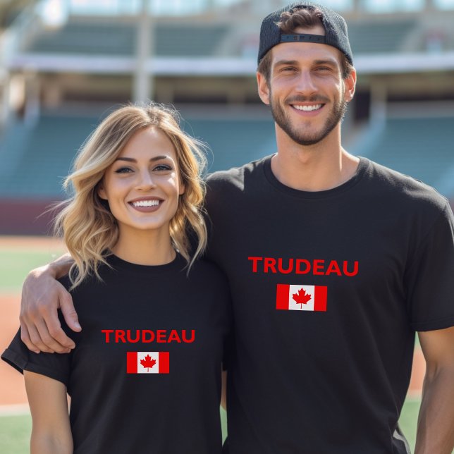 Camiseta Justin Trudeau Canadá Flag Dark (Criador carregado)