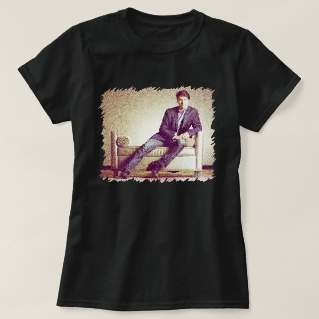 Camiseta Justin Trudeau em jeans 2014 imagem estilizada (Frente do Design)