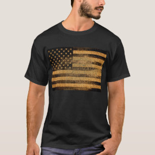 Camiseta Juta rústica de linho de serapilheira da bandeira