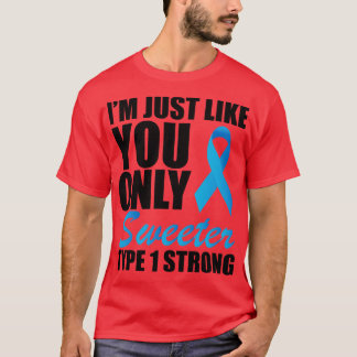 Camiseta Juvenil Diabeto Eu sou como você só mais doce