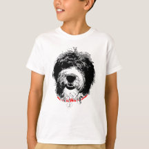 Camiseta Juvenil Sheepadoodle, Inicial Personalizá