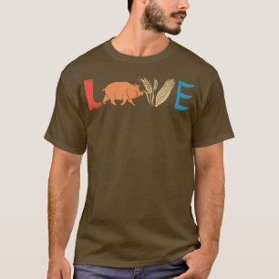 Camiseta k66E Fazendeiro Pig Vintage Pig Lover Pig