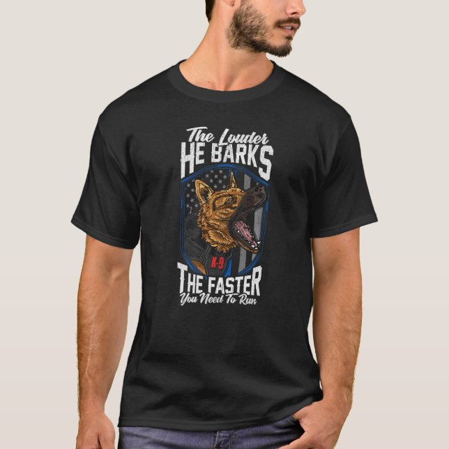 Camiseta K9 Cachorro da Polícia - German shepherd de Sinali (Frente)