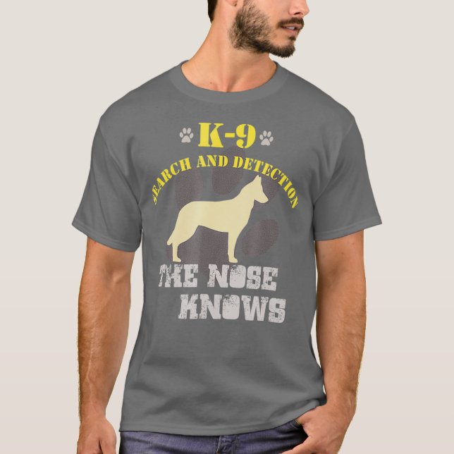 Camiseta K9 Detecção de    CachorroMalinois Shepherd Belga (Frente)