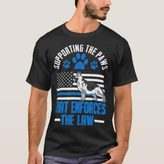 Camiseta K9 Thin Blue Line German shepherd Policial Cachorr