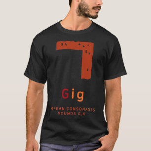 Camiseta K cultura alfabeto coreano Hangul Consonant 26