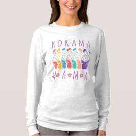 Camiseta K-Drama Mama Art com Corações Dedos Coreanos