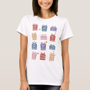 Camiseta K-Drama Oferece Nomes de Atores Coreanos