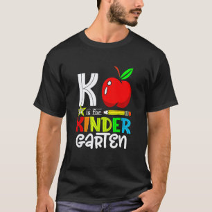 Camiseta K é jardim de infância Apple Volta às Aulas 2022 P