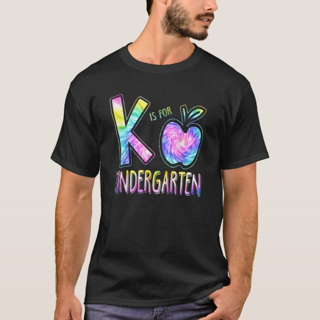Camiseta K É Para Professora Do Jardim De Infância Tie Dye  (Frente)