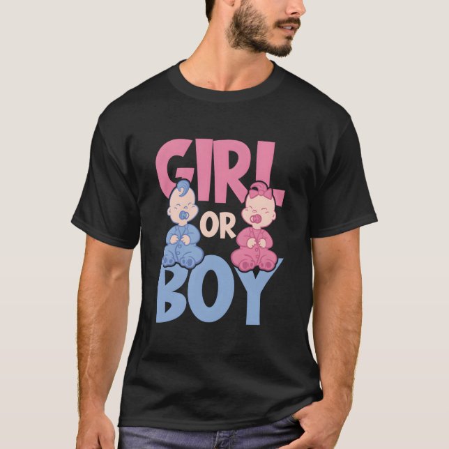 Camiseta K Or Blue Py Pregnancy Or Gender Reveal (Frente)