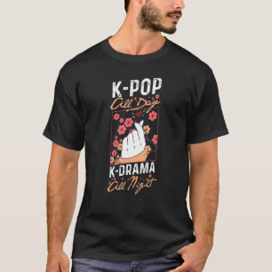 Camiseta K Pop All Day K Drama All Night Finger Heart Korea