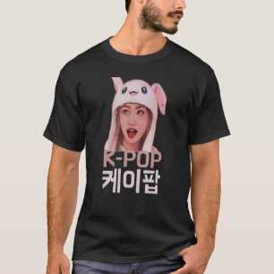 Camiseta K Pop Bunny Rabbit Hat South Korea Music Fa