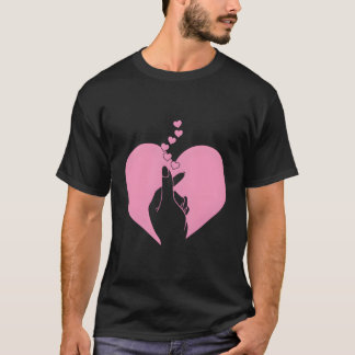 Camiseta K-Pop Heart Coreano Pop de Música Coreana Fan K-Dr