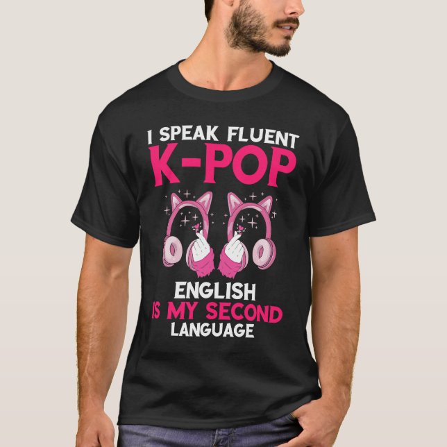 Camiseta K Pop I Fala Fluent Korea Headphone K Pop (Frente)
