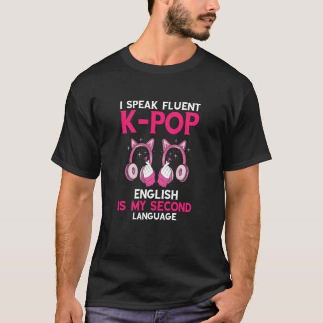 Camiseta K Pop I Fala Fluent Korea Headphone K Pop (Frente)