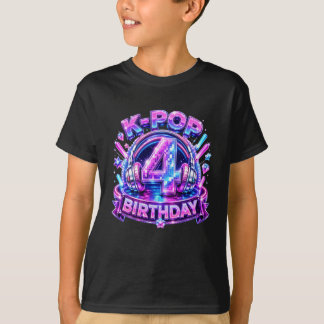 Camiseta K-Pop Menina de 4 Anos de Idade Kpop 4 Anos Música