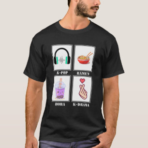 Camiseta K-Pop Ramen Boba K-Drama Bubble Tea Cute Kawaii Ko