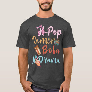 Camiseta K-Pop Ramen Boba K-Drama Finger Heart Music Corean