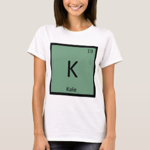 Camiseta K - Vegetal de Couve Química Símbolo da Tabela Per